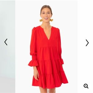 Red Crepe Kenzo Dress Pomander Place Tuckernuck EUC Size XS